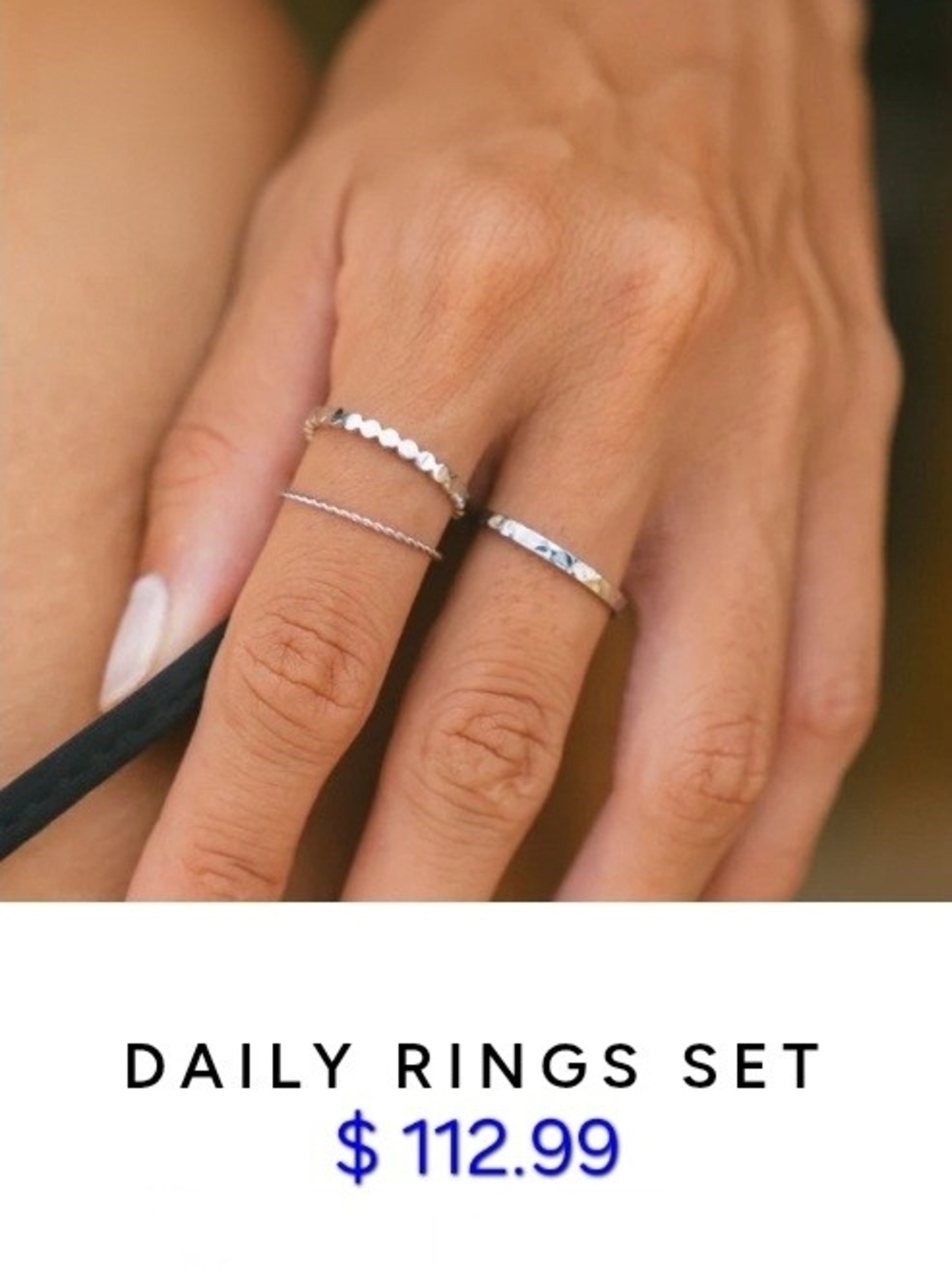 ATOLEA Women's Sterling Silver Stackable Rings - Silver / Brand New ๐ข๐ด 3 Rings - Picture 7 of 17